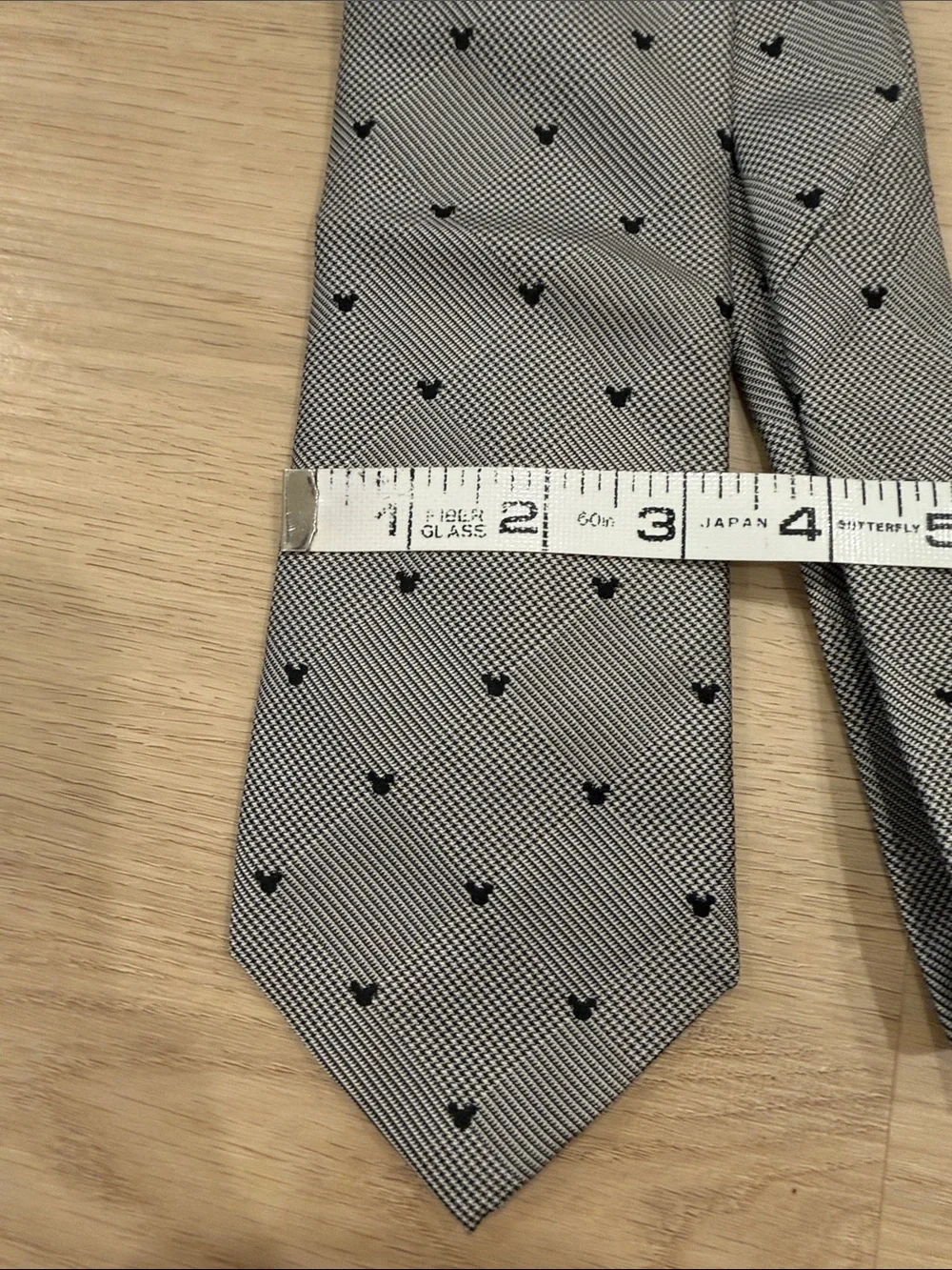 Disney Mickey Mouse Classic Gray Patterned Men's Tie - Black Dot Accent
